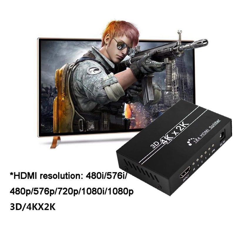 HDSUNWSTD Ultra HD 4K HDMI Splitter 1X4 Port 3D UHD 1080p 4K*2K Video HDMI Switch Switcher HDMI 1 Input 4 Output HUB Repeater Amplifier - Image 5